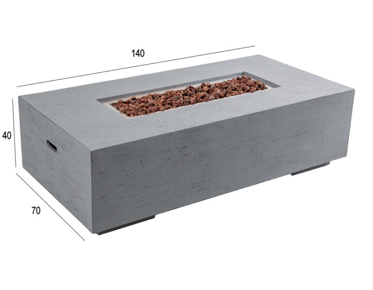 Ethan Grey Rectangular Firepit - Image 2