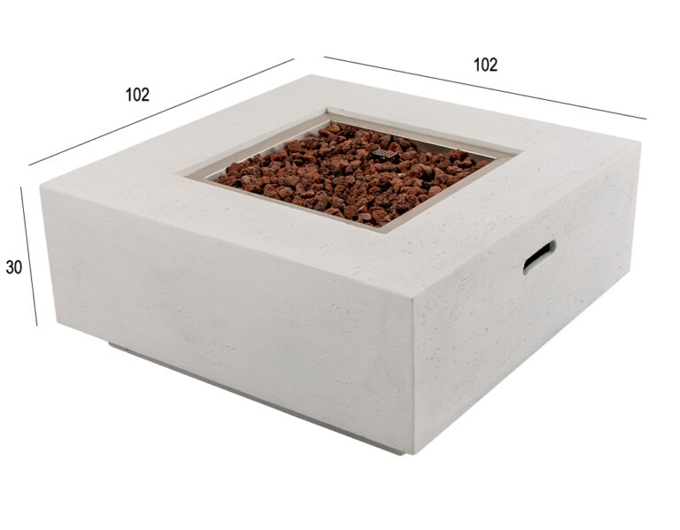 ETHAN WHITE SQUARE FIREPIT - Image 2